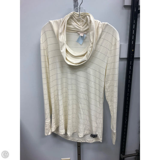 Top Long Sleeve Basic By Banana Republic In Cream & Silver, Size: L