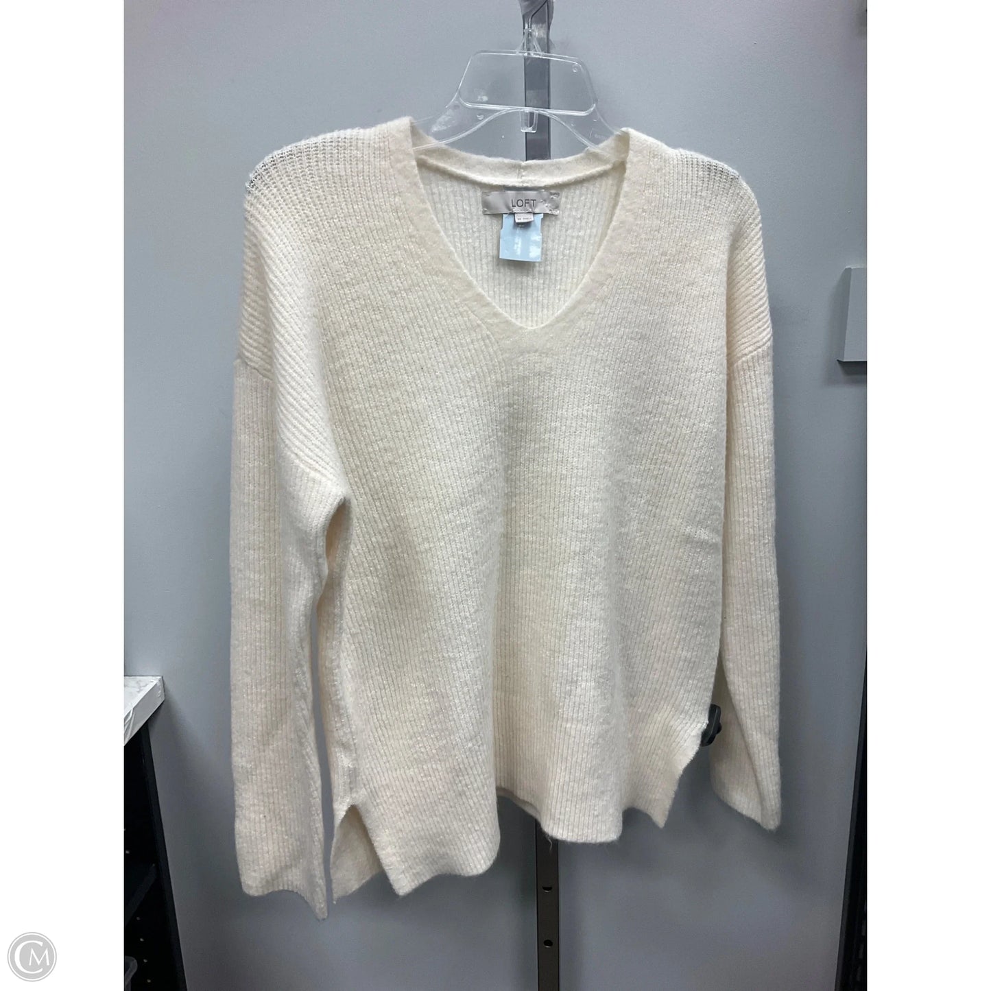 Sweater By Loft In Cream, Size: Xs