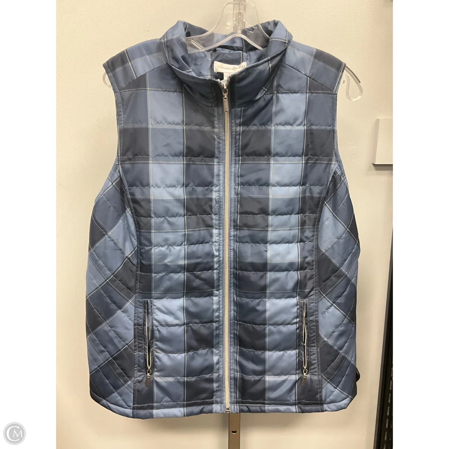 Vest Puffer & Quilted By Christopher And Banks In Plaid Pattern, Size: Xl