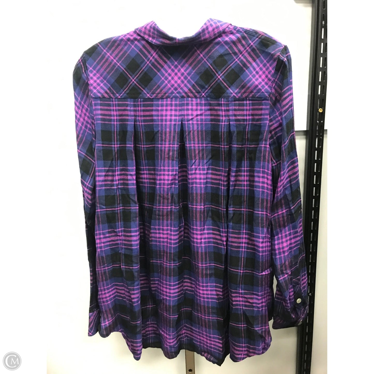 Top Long Sleeve Basic By J. Jill In Plaid Pattern, Size: S