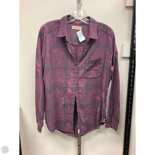Top Long Sleeve Basic By Hollister In Purple, Size: M