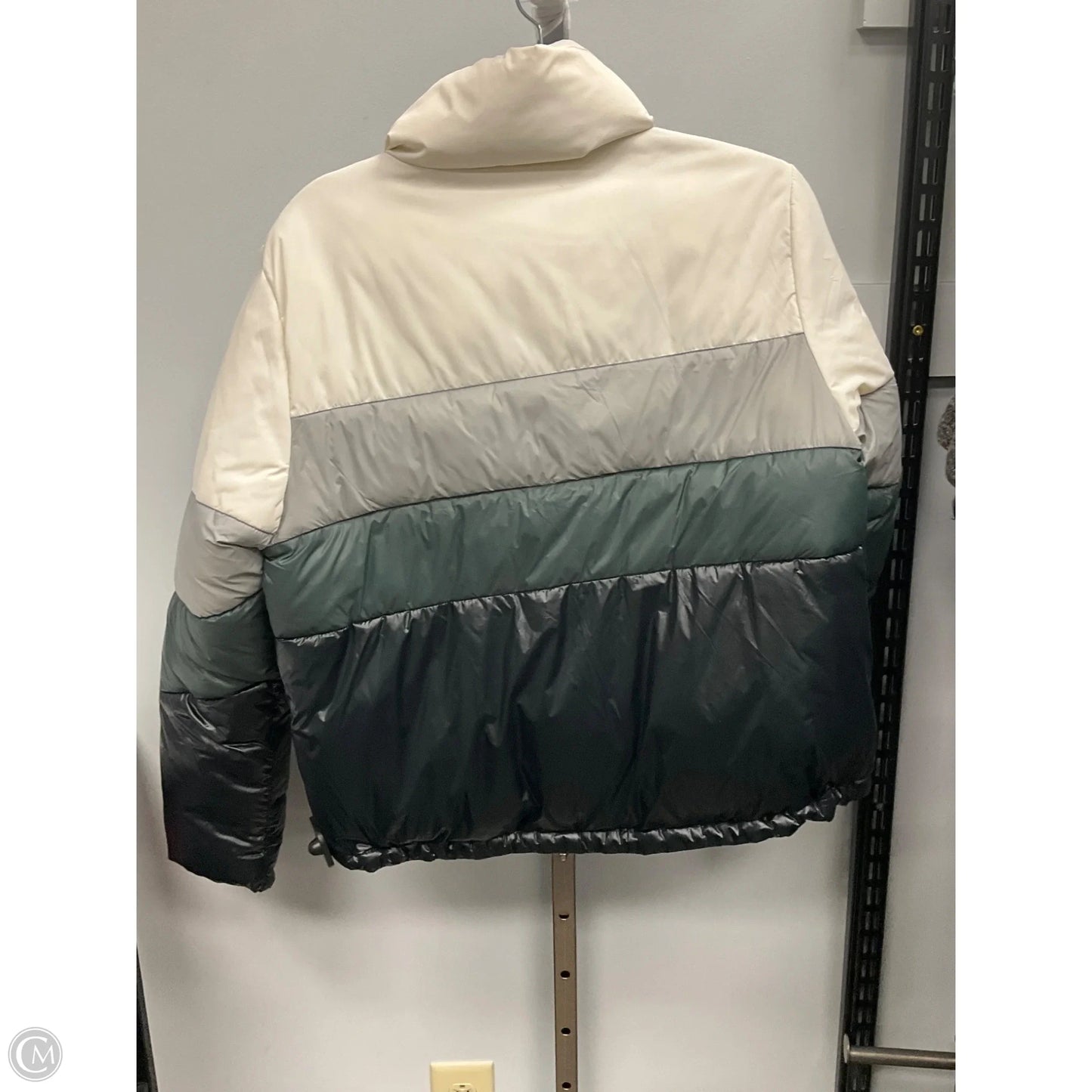 Jacket Puffer & Quilted By Wild Fable In Black & Grey, Size: M