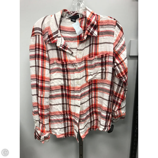 Top Long Sleeve Basic By Sanctuary In Plaid Pattern, Size: M