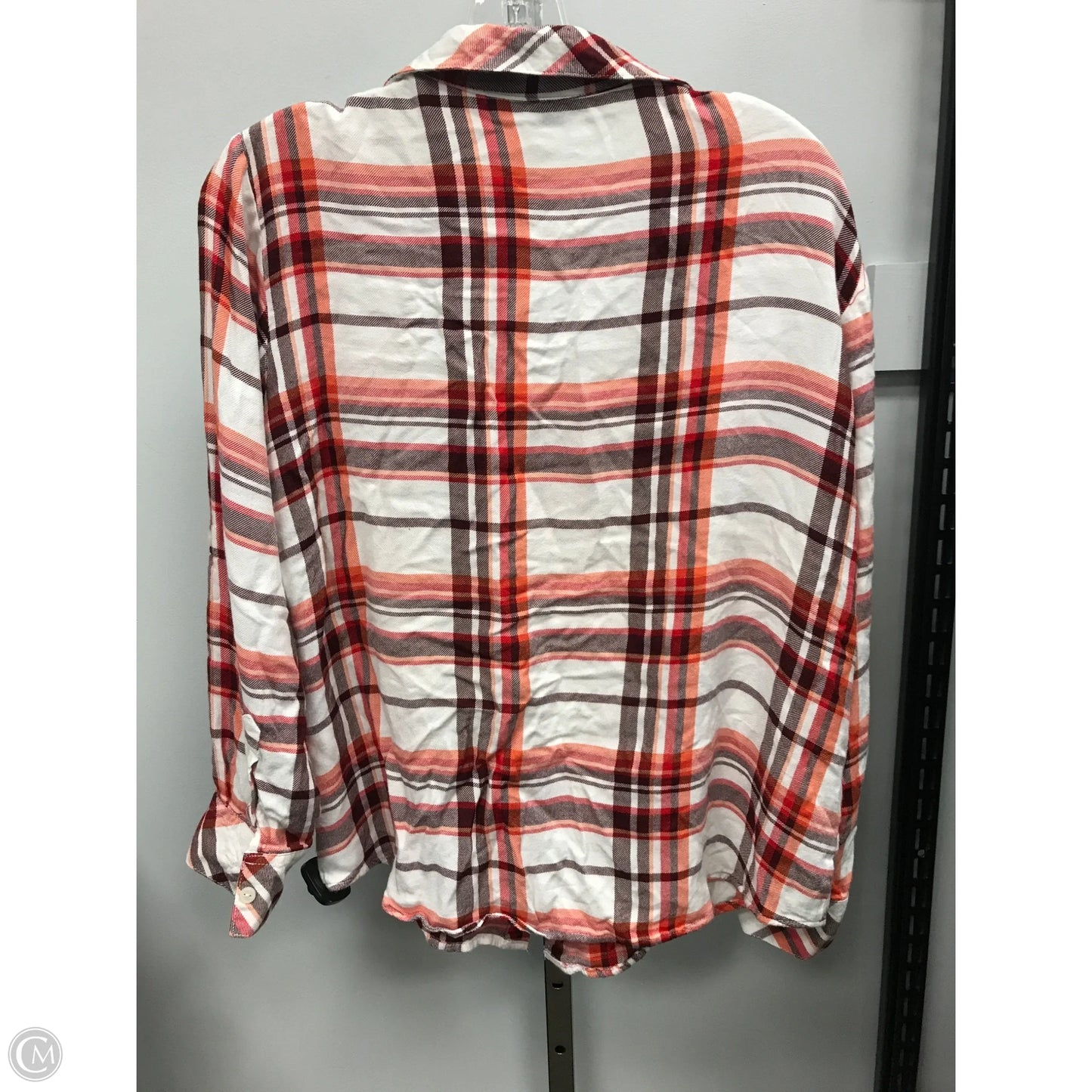 Top Long Sleeve Basic By Sanctuary In Plaid Pattern, Size: M