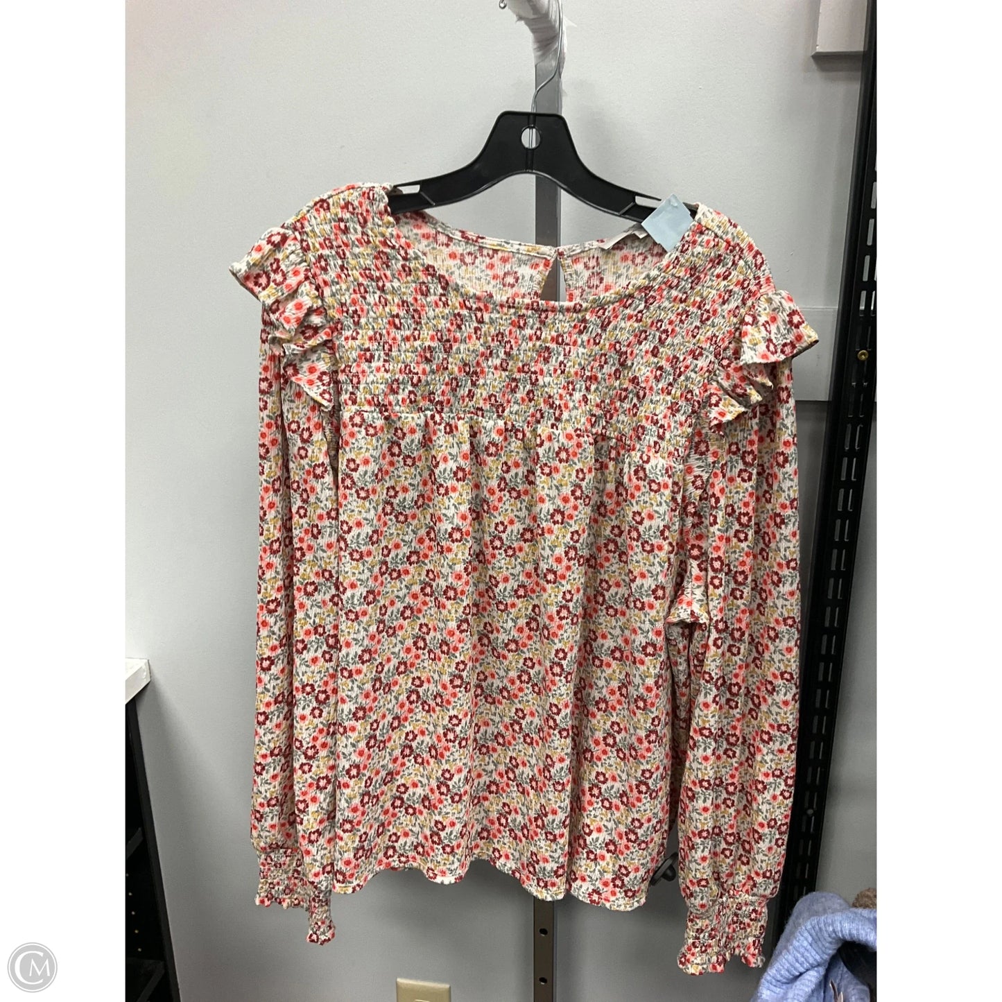 Top Long Sleeve By Loft In Floral Print, Size: Xxl