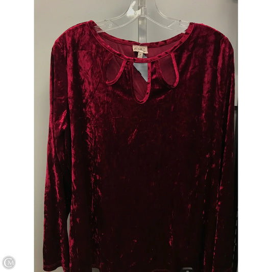 Top Long Sleeve By Como Vintage In Red, Size: Xl