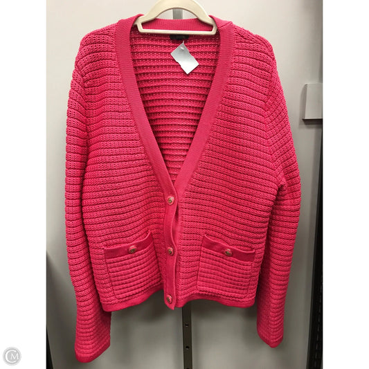 Sweater Cardigan By Talbots In Pink, Size: Xl