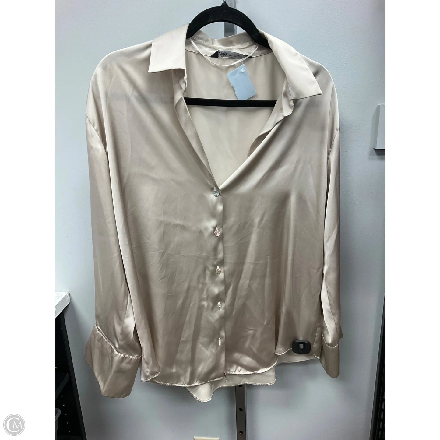 Top Long Sleeve By Zara In Tan, Size: L