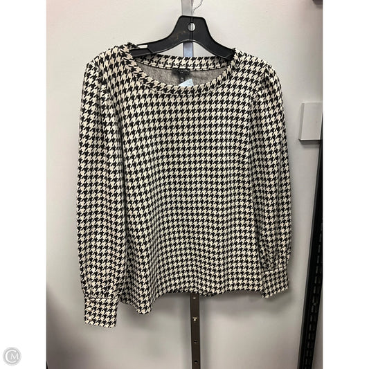Top Long Sleeve By Talbots In Black & Cream, Size: Mp