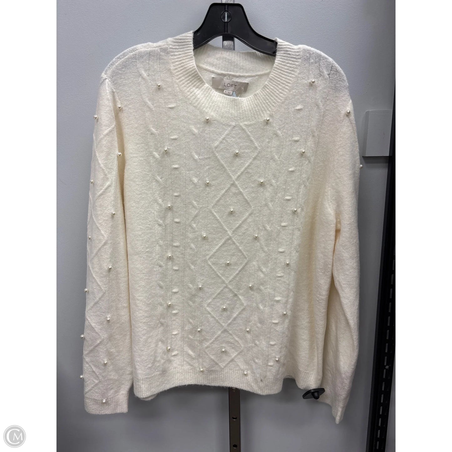 Sweater By Loft In Cream, Size: Xl