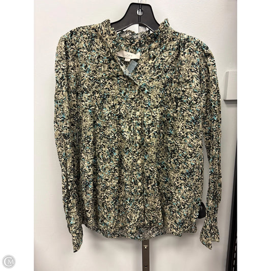 Top Long Sleeve By Loft In Multi-colored, Size: S