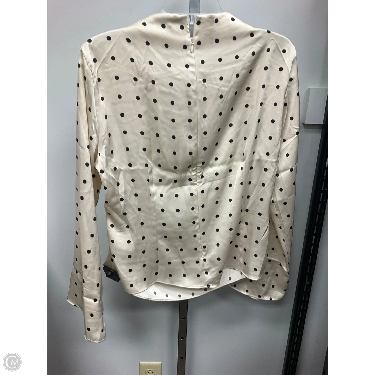 Top Long Sleeve By H&m In Polkadot Pattern, Size: L