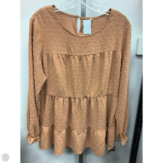 Top Long Sleeve By Cme In Yellow, Size: L