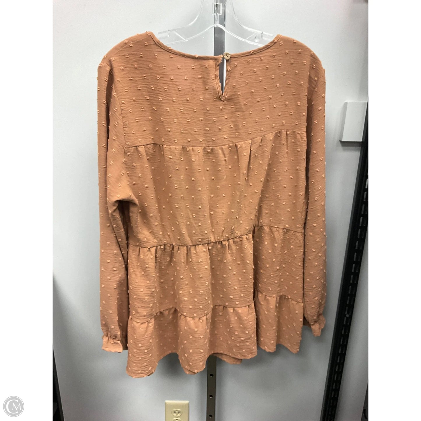 Top Long Sleeve By Cme In Yellow, Size: L