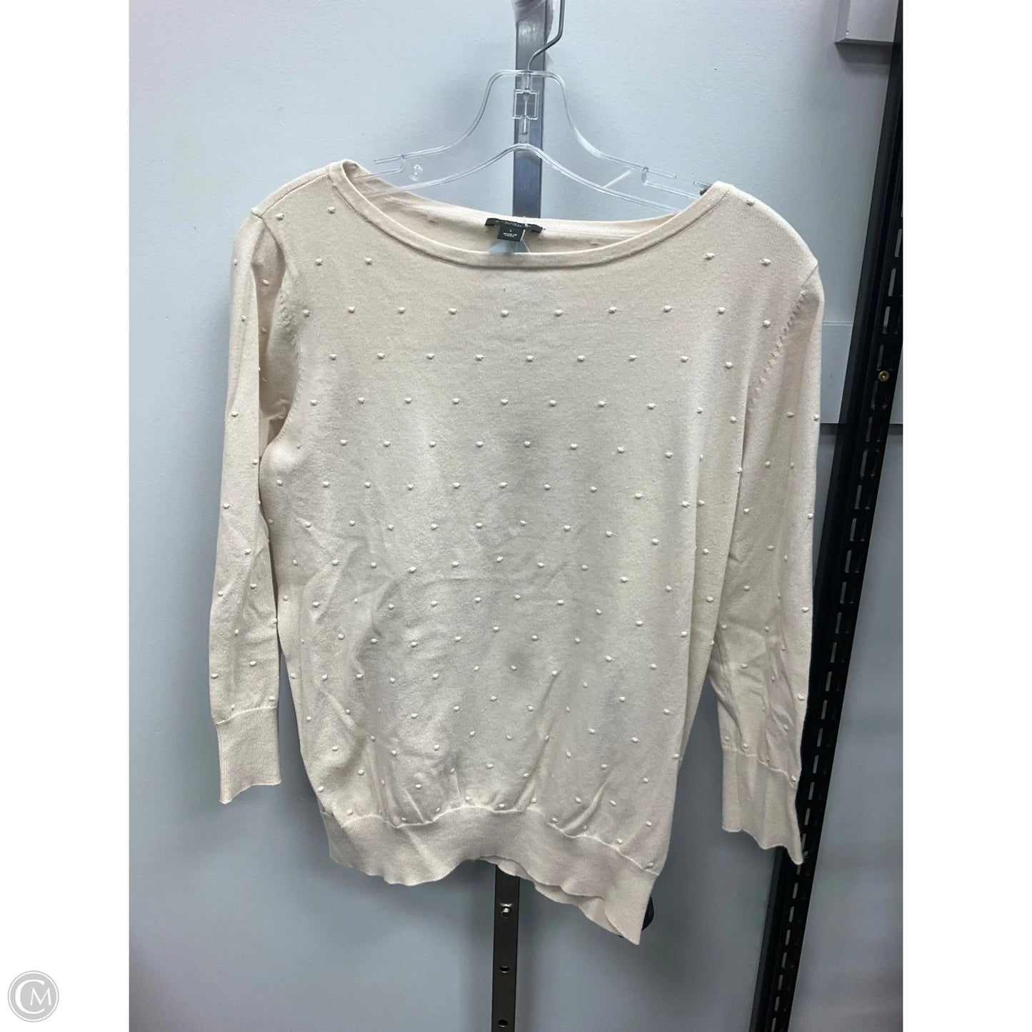 Top Long Sleeve By Ann Taylor In Cream, Size: L