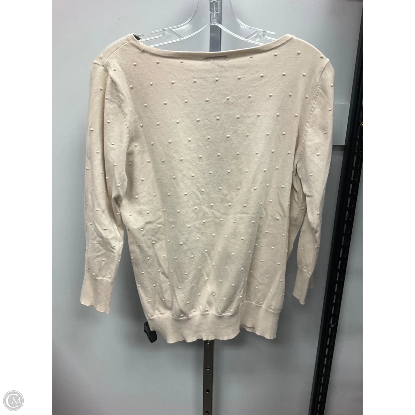 Top Long Sleeve By Ann Taylor In Cream, Size: L