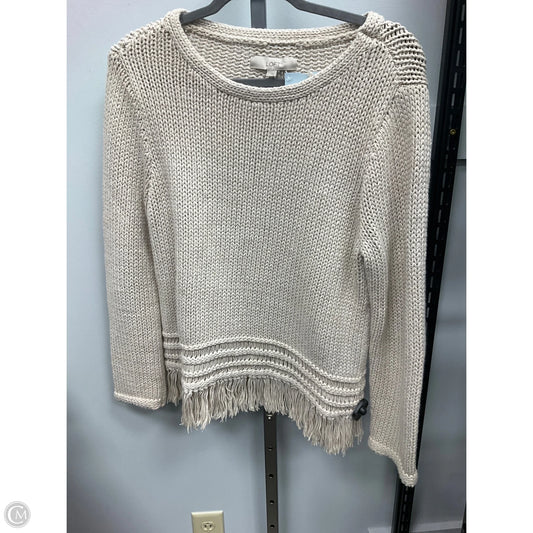 Sweater By Loft In Cream, Size: L
