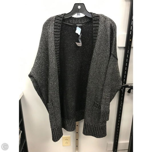 Sweater Cardigan By Torrid In Black & Silver, Size: 1x
