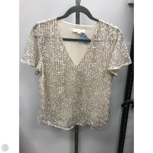 Top Short Sleeve By Loft In Silver, Size: Xs