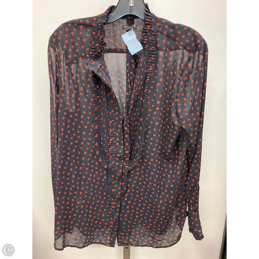 Top Long Sleeve By Ann Taylor In Blue & Red, Size: L