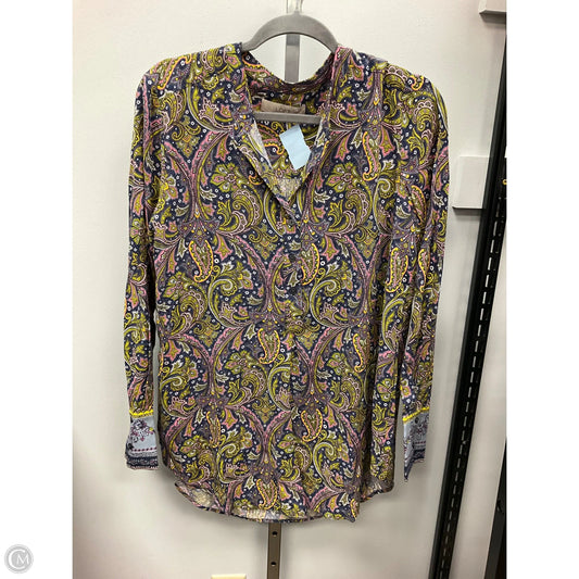 Top Long Sleeve By Loft In Multi-colored, Size: M
