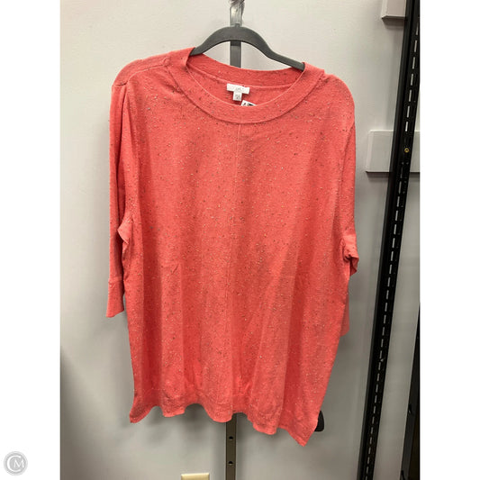 Top 3/4 Sleeve By J. Jill In Coral, Size: 3x