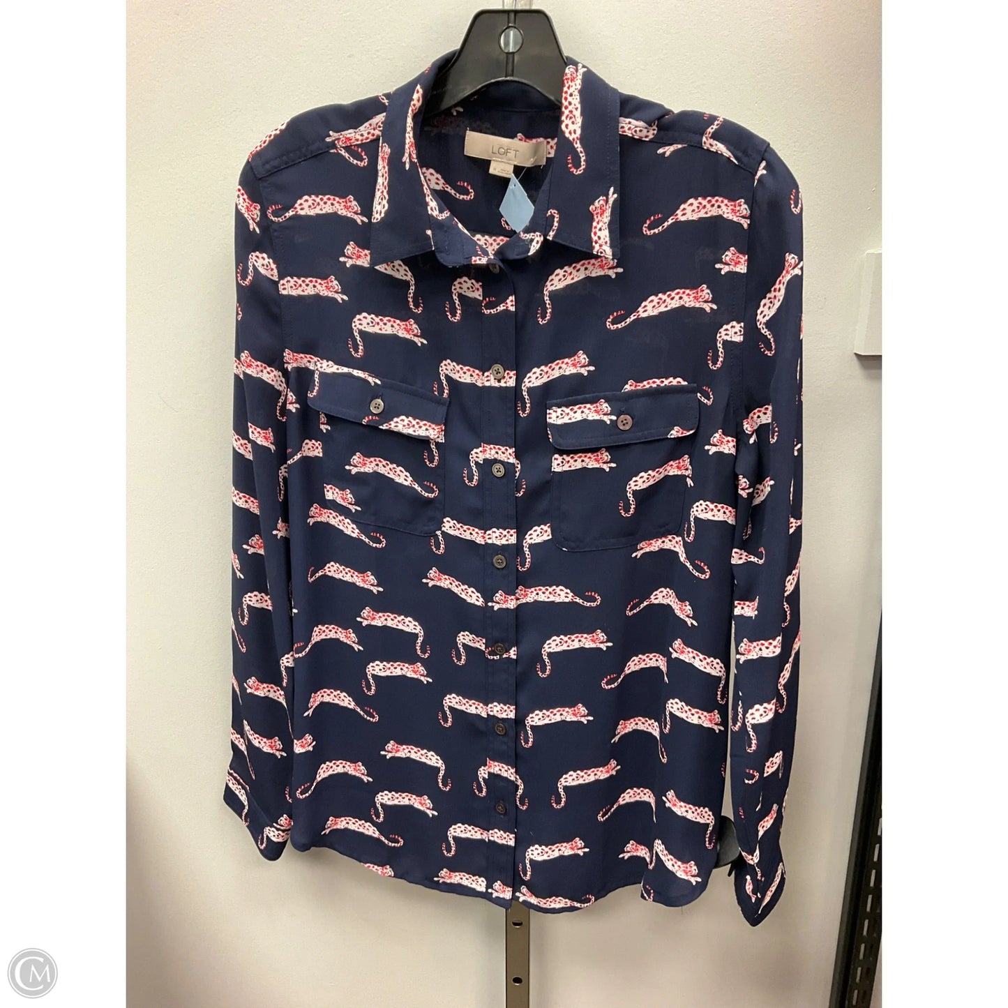 Top Long Sleeve By Loft In Animal Print, Size: M