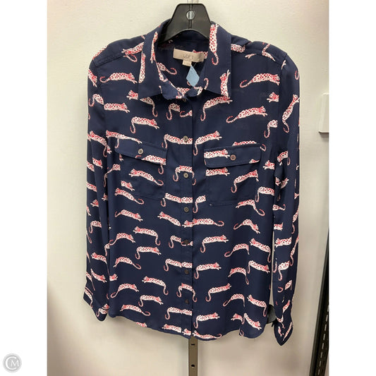 Top Long Sleeve By Loft In Animal Print, Size: M