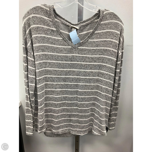 Top Long Sleeve By A New Day In Grey & White, Size: S