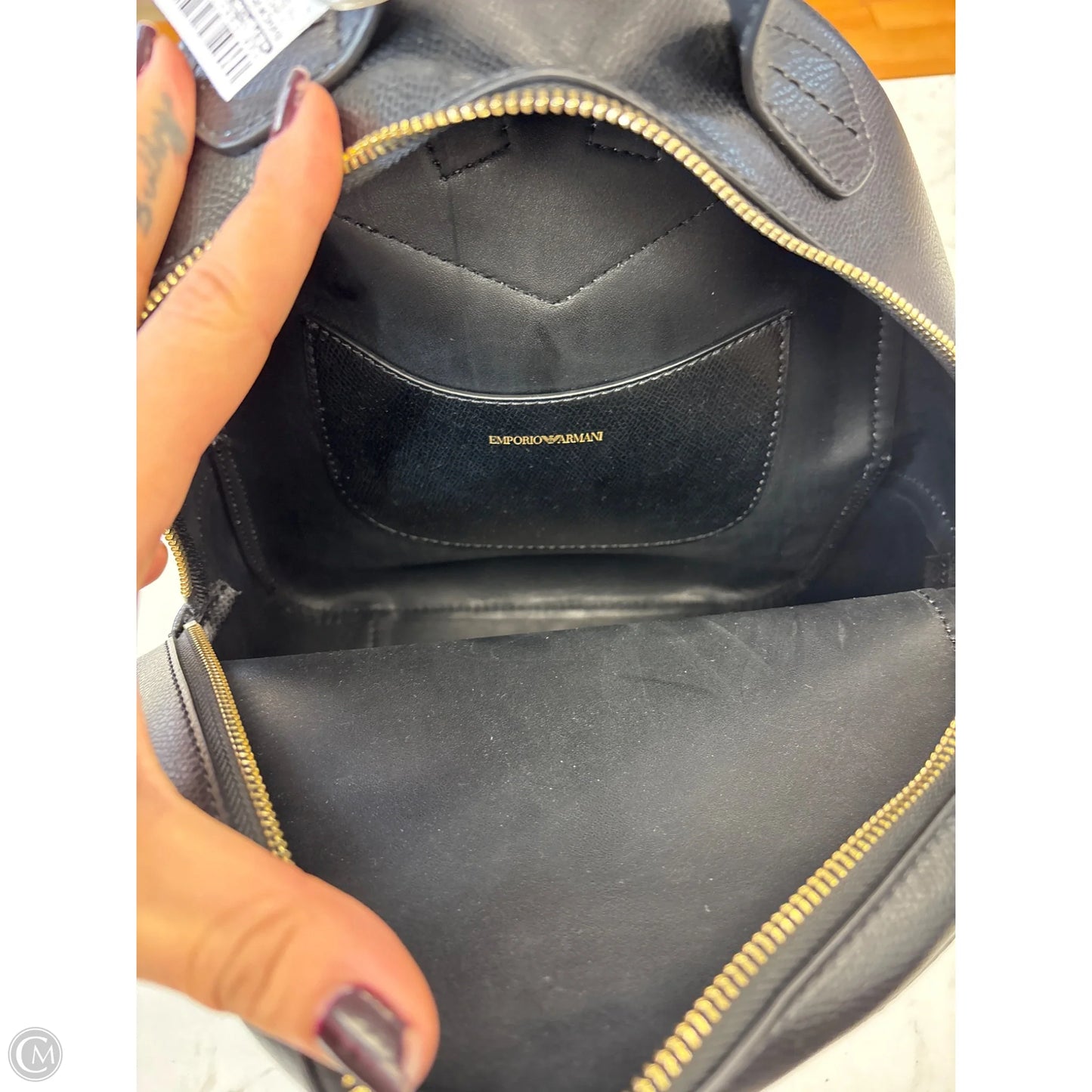 Backpack By Emporio Armani, Size: Medium