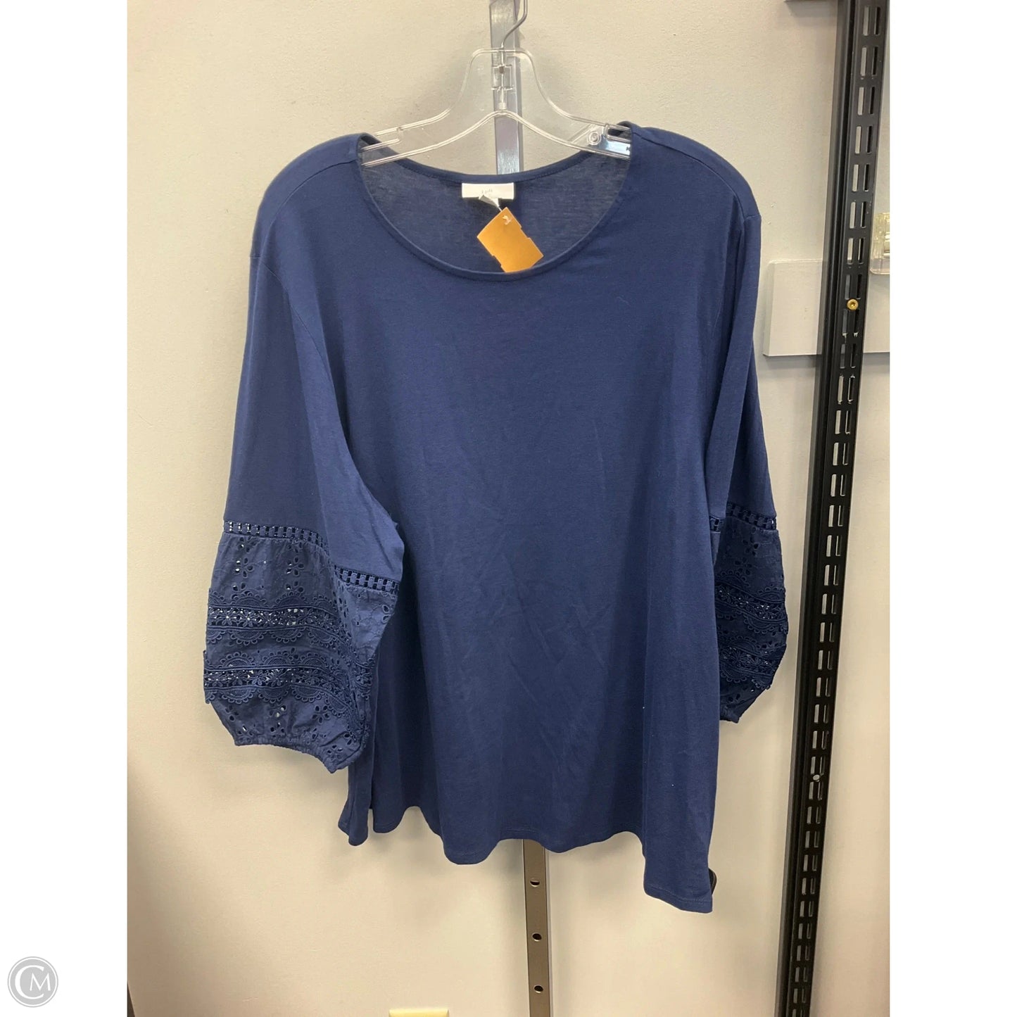 Top 3/4 Sleeve By J. Jill In Navy, Size: 2x