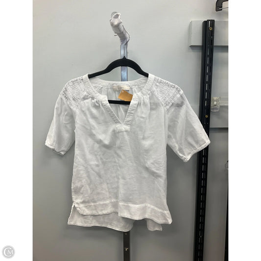 Top Short Sleeve By Loft In White, Size: Xsp