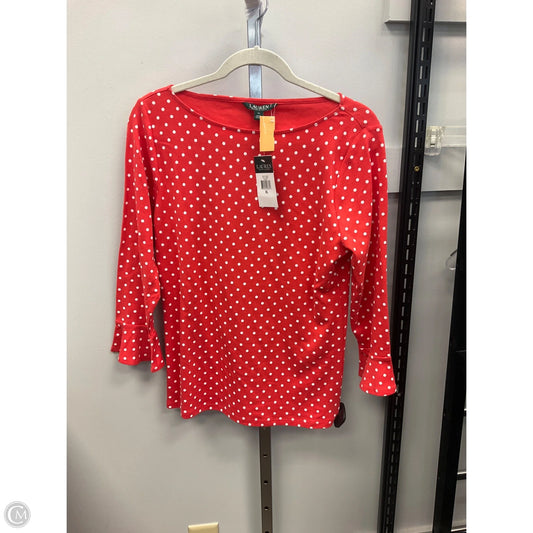 Top Long Sleeve By Lauren By Ralph Lauren In Polkadot Pattern, Size: Xl