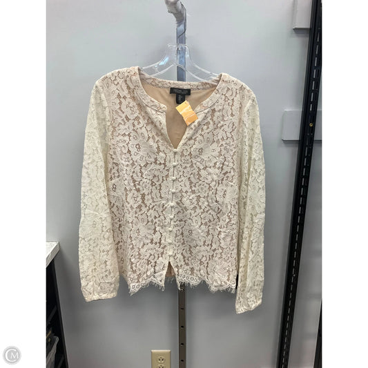 Top Long Sleeve By Rachel Zoe In Cream, Size: L