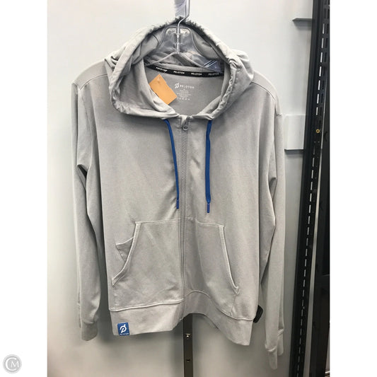Athletic Top Long Sleeve Hoodie By Peloton In Grey, Size: M
