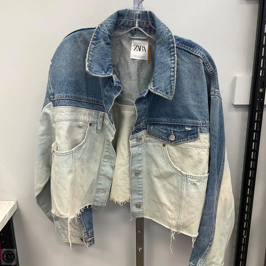 Jacket Denim By Zara In Blue Denim, Size: Xxl