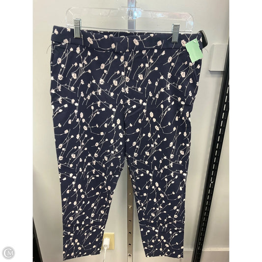 Pants Cropped By Clothes Mentor In Blue & Cream, Size: Xl