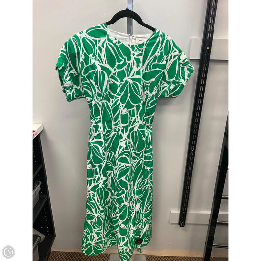 Dress Casual Midi By Banana Republic In Green & White, Size: S