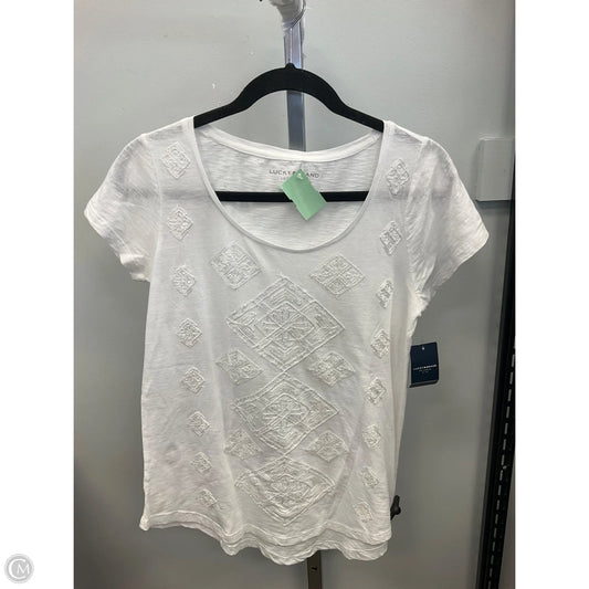 Top Short Sleeve By Lucky Brand In White, Size: S