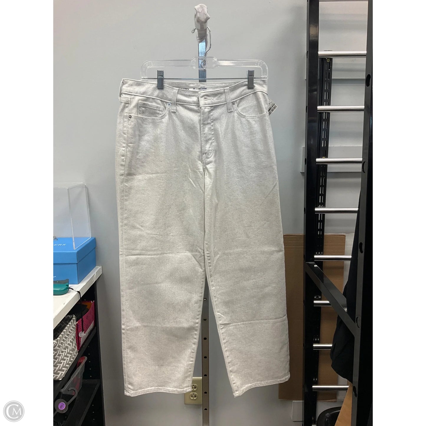 Jeans Cropped By Old Navy In Silver, Size: 10
