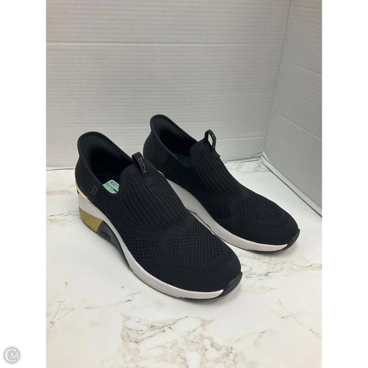 Shoes Athletic By Skechers In Black & Gold, Size: 10