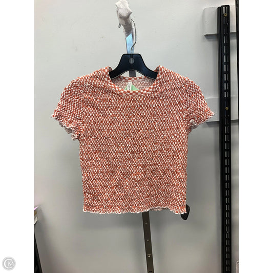 Top Short Sleeve By American Eagle In Red & White, Size: L