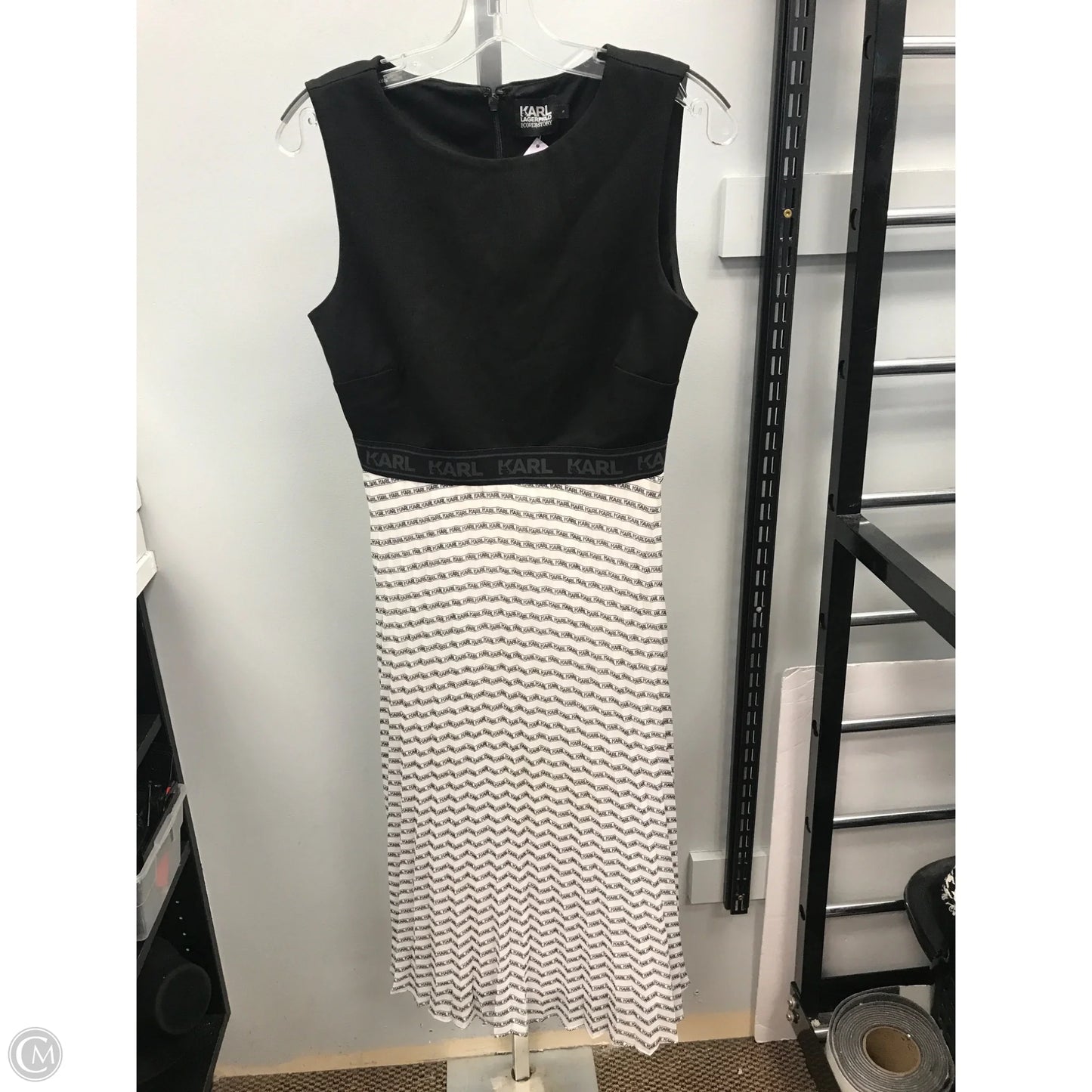 Dress Designer By Karl Lagerfeld In Black & White, Size: S