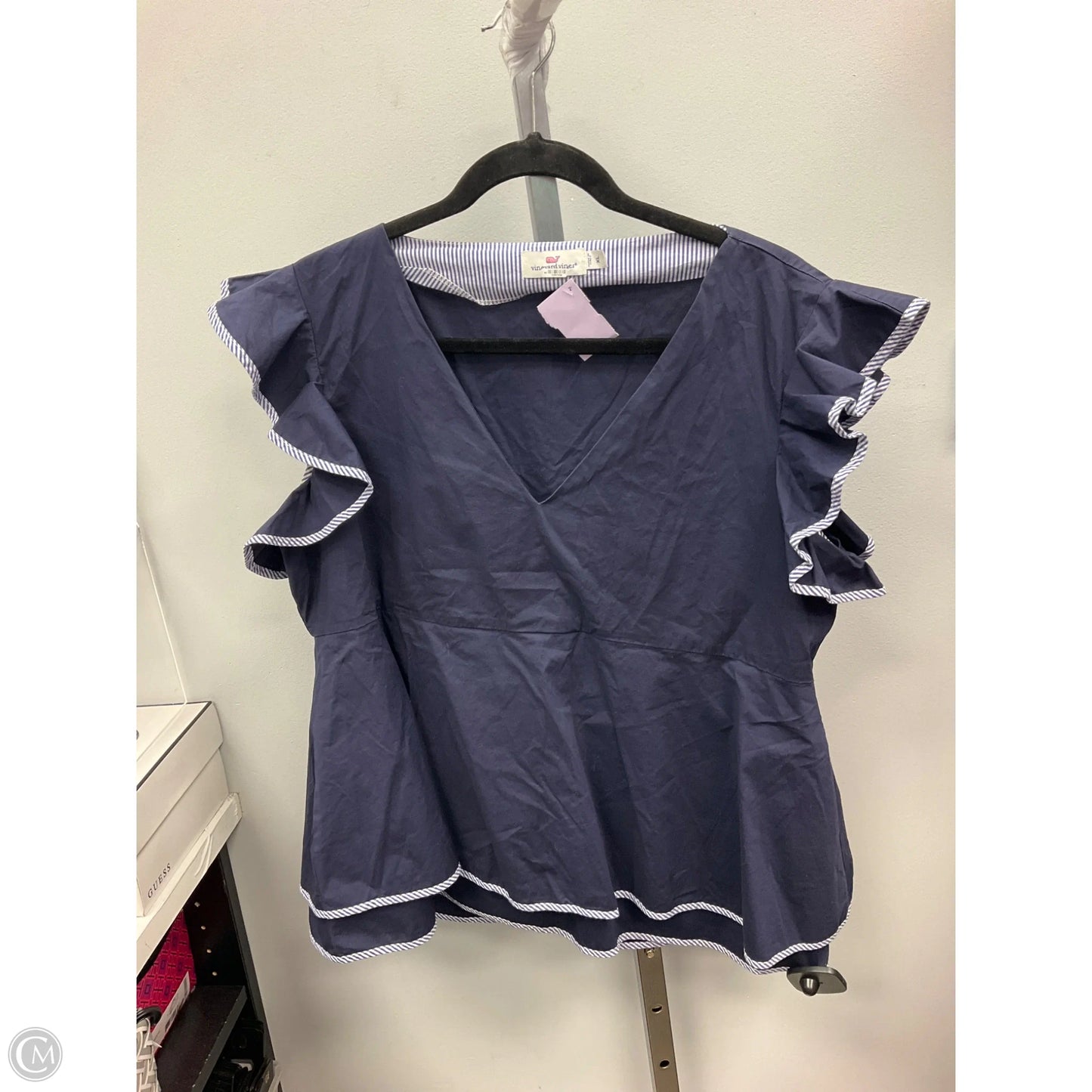 Top Short Sleeve By Vineyard Vines In Blue, Size: Xl
