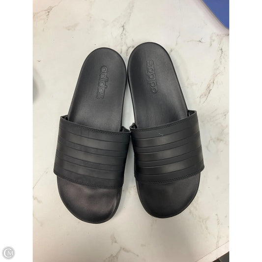 Sandals Flip Flops By Adidas In Black, Size: 10