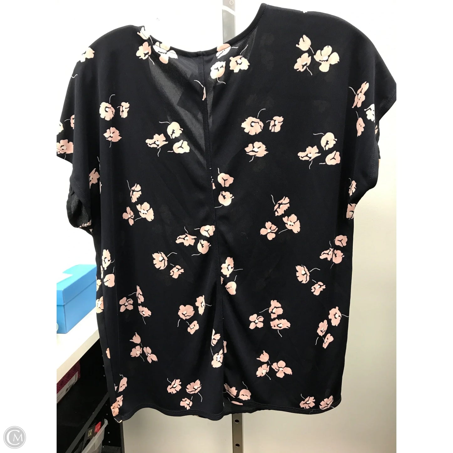Top Short Sleeve By Ann Taylor In Blue & Pink, Size: S