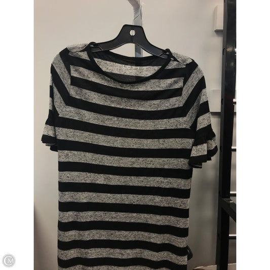 Top Short Sleeve By Loft In Black & Grey, Size: Xs