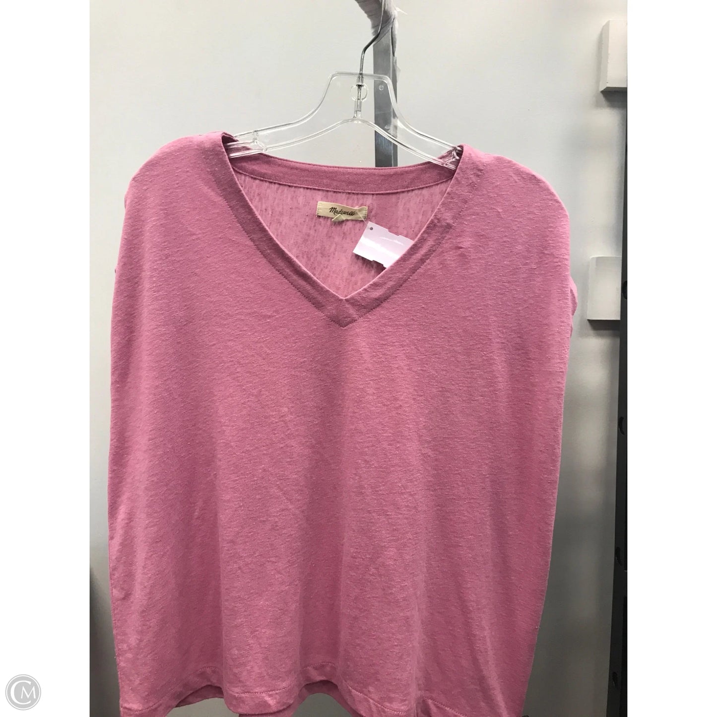 Top Short Sleeve Basic By Madewell In Pink, Size: M