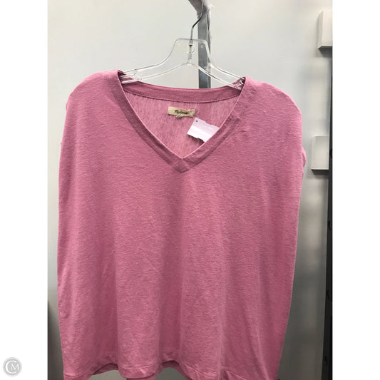 Top Short Sleeve Basic By Madewell In Pink, Size: M