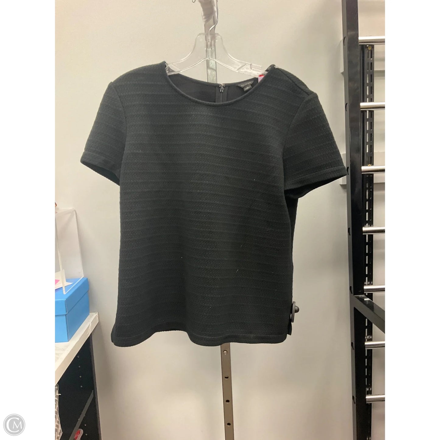 Top Short Sleeve By Ann Taylor In Black, Size: L